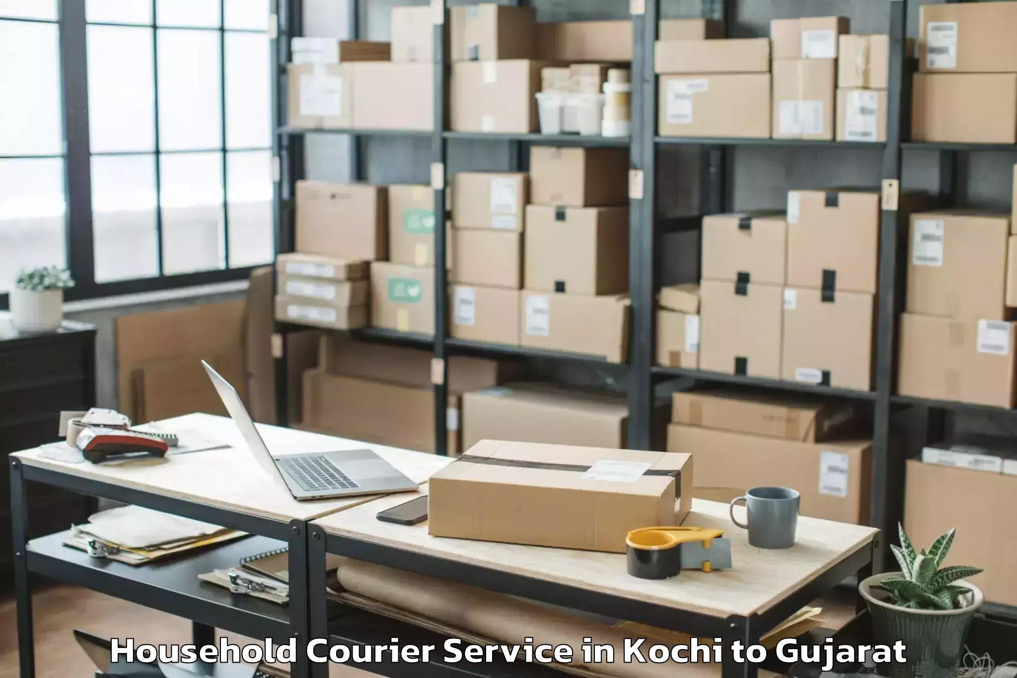 Affordable Kochi to Gls University Ahmedabad Household Courier